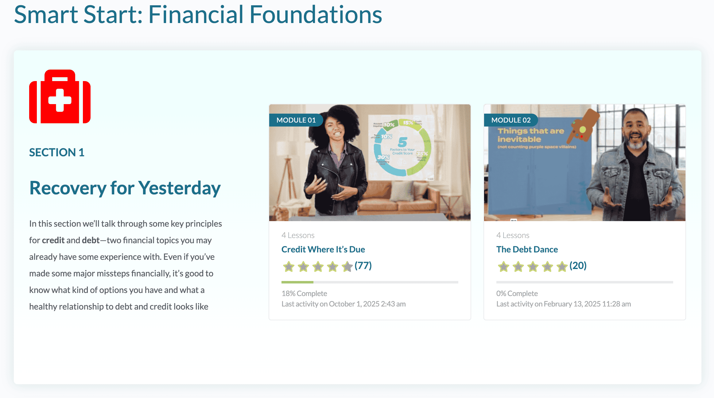 Course Library Screenshot